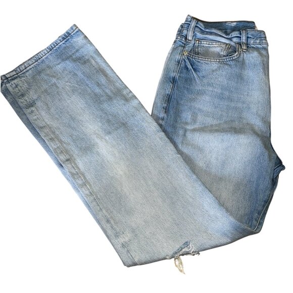 Frame Le Jane Sustainable High-Rise Straight-Leg Jeans Size‎ 31 Light Wash Denim - Picture 3 of 11